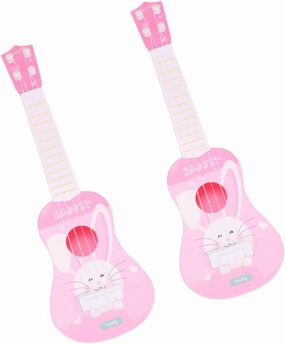 2Pcs Cartoon Simulated Guitar for Early Educational Musical Instrument and Discover Rhythm and Composition Skills