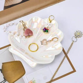 2Pcs Ceramic Jewelry Tray, Decorative Trinket Dish for Rings Earrings Necklaces Bracelet Watch Keys, Jewelry Dish for Women/69/124