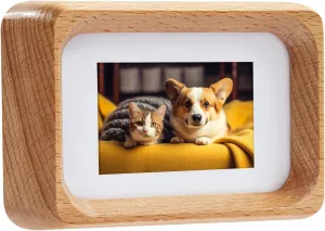 3 inch Wooden Mini Instant Photo Frames, with Mat for 1x2 inch Mini Photos, Natural Beech Wood Mini 2 x 3 inch Tabletop Picture Frame Instant Camera Photo Frames (Beech, 3 inch)