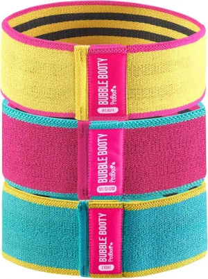 3 Pack, Get Sexy and Slimmer with Non Slippery Fabric Resistance Booty Bands with Full Training Video, Ideal for Strength Building, Pilates, Rehab, Fitness, Pickleball Warm Up and Home Workout