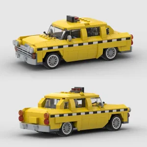 322PCS MOC Yellow Car Building Set Speed Champions City Vehicle Taxi Building Blocks Sports Racing Vehicle Toys for Children Boy Audults