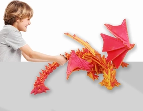 3D Printed Dragon Large for Kids Fidget Toys Adults, Large 3D Printed Dragon 35 inch Fidget Toys Collectible Figurines Dragon Decor as Birthday Gifts for Christmas Decor Desk Toys (35 inch)