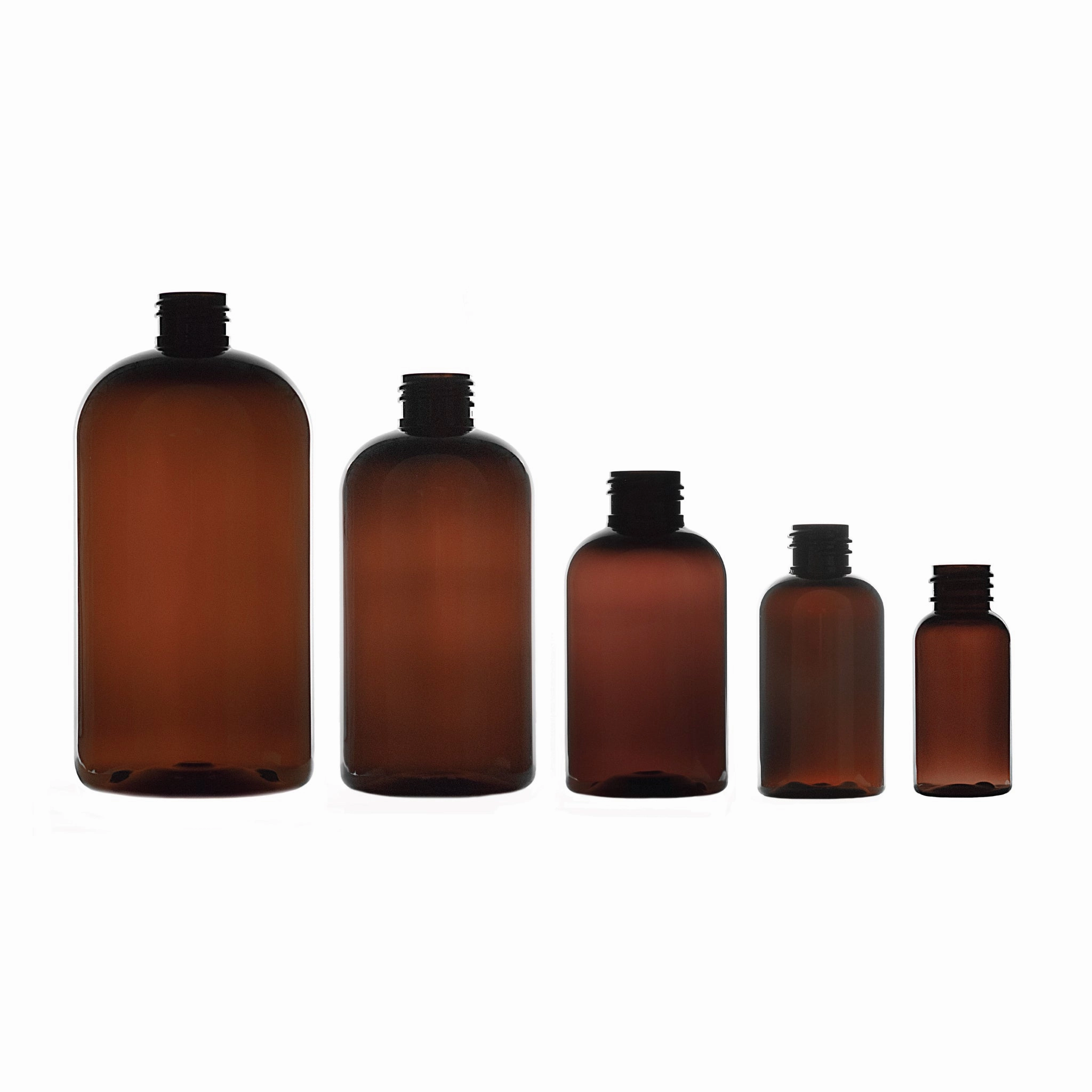 4 oz Boston Round PET Bottles - Amber