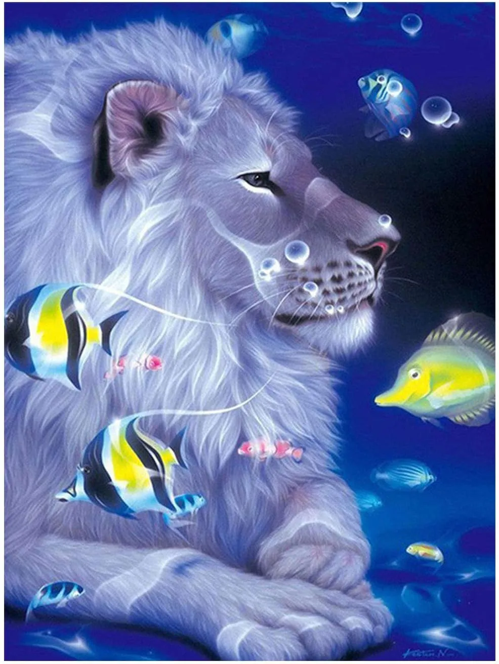 500 Piece Jigsaw Puzzle for Adults Lion Fish Modern Home Decor Intellectual Game Wall Art Unique Gift Puzzle Game-Large Puzzle Game Artwork for Adults Teens
