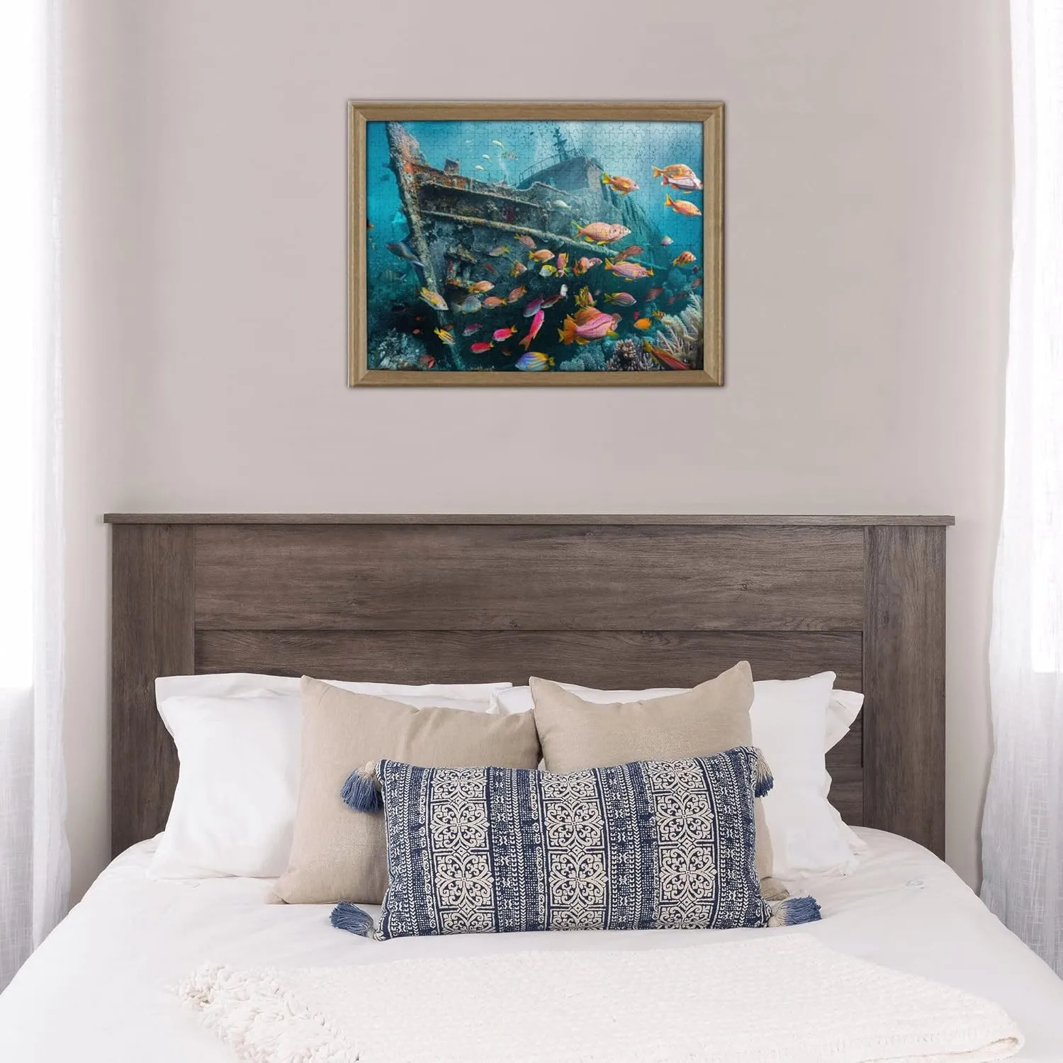 500 Pieces Imaginative Wooden Puzzle, Shipwrecks and Fish, Adult Wooden Jigsaw Puzzle, View of The Seabed, Puzzles for Adults 500 Pieces, Brain Challenge, Adult Party Stress Relief Game