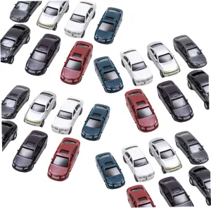 50Pcs Model Car Kits 1:75 Scale Painted Mini Car Model DIY Traffic Road MicroLandscape Ornaments for Building Accessories