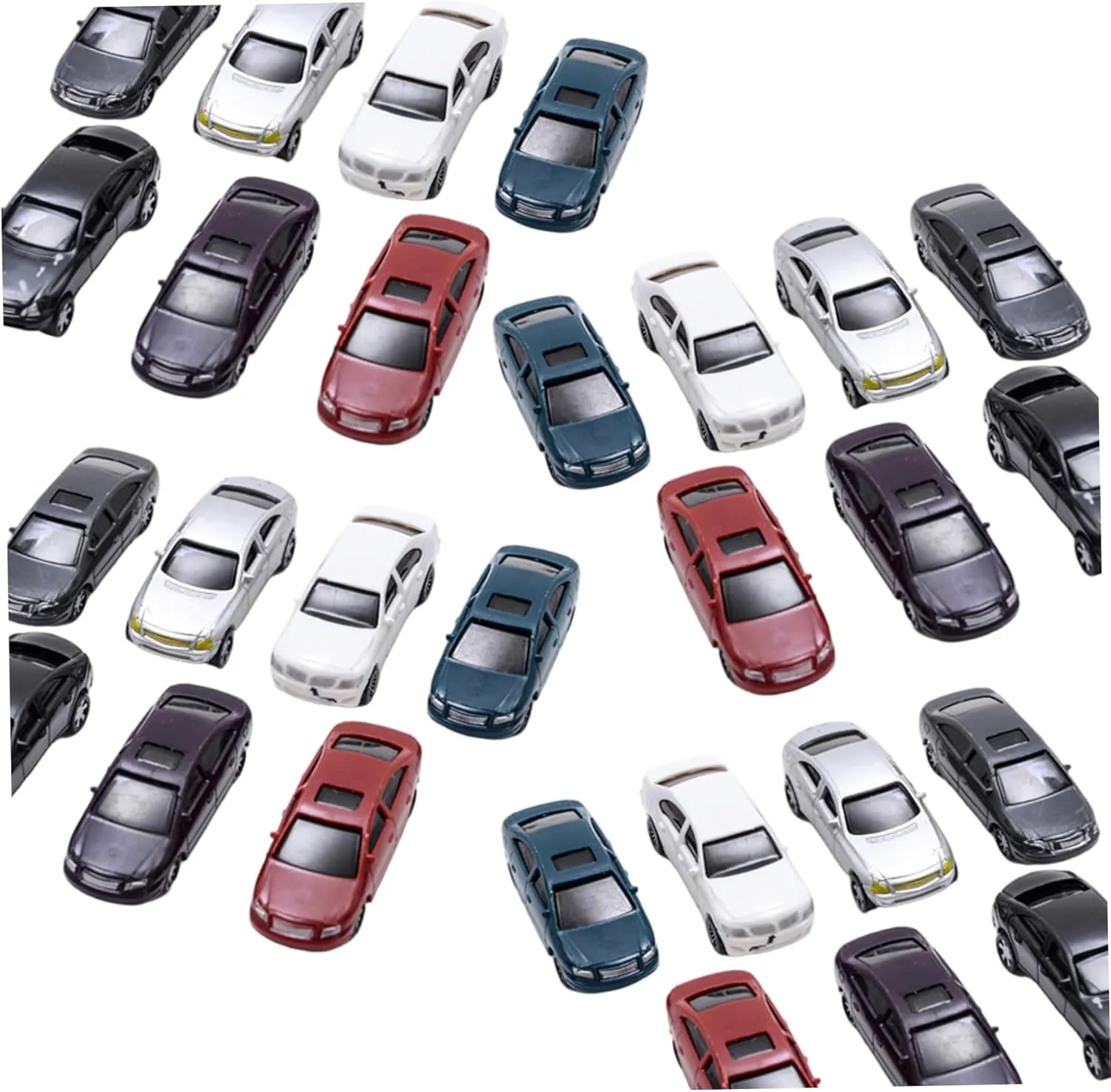 50Pcs Model Car Kits 1:75 Scale Painted Mini Car Model DIY Traffic Road MicroLandscape Ornaments for Building Accessories