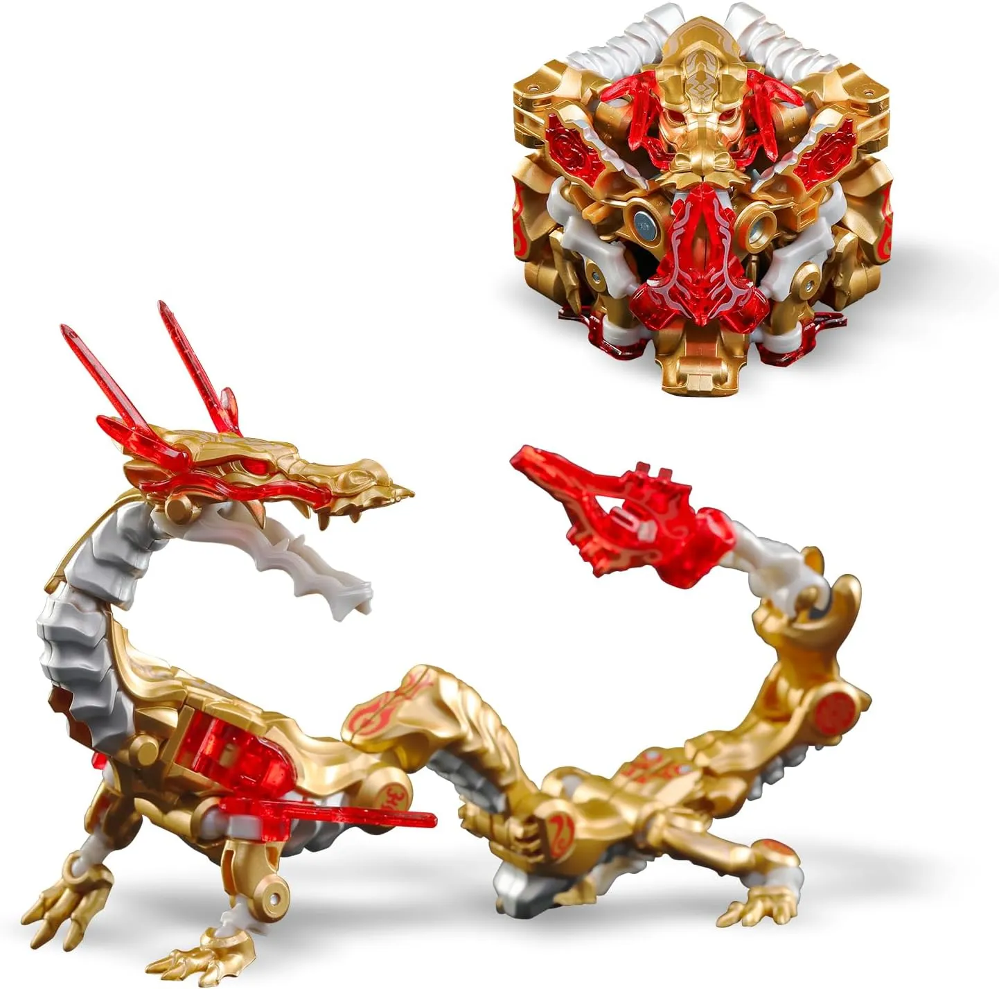 52TOYS INFINITYBOX IB-04 Chinese Dragon-Golden Dragon Deformation Toys Action Figure, Converting Toys in Mecha and Cube, Perfect Birthday Party Gift for Teens and Adults