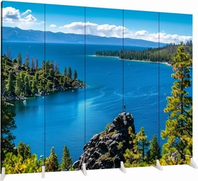 5 Panels Room Divider Screen Beautiful Hike Lake California Exploration Pictures Folding Privacy Screen Partition Canvas Wall Divider Indoor Freestanding Divider Room Portable Separator