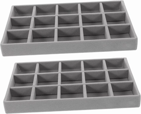 5pcs Stackable Velvet Jewelry Organizer Tray Slots for Earrings Rings Bracelets Necklaces Elegant Grey Inserts for Stylish Storage and Display