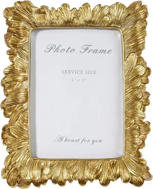 5x7 Vintage Picture Frames, Picture Frame for Table Top Display and Wall Hanging Home Decor (Gold, 5x7 Inch)