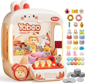 64 PCS Large Claw Machine for Kids Bunny, Vending Machine Toys with Sound Lights, Candy and Prize Electronic Dispenser Game Ages 3-4 4-8, Birthday Party Gift for 3 4 5 6 Year Old Girls