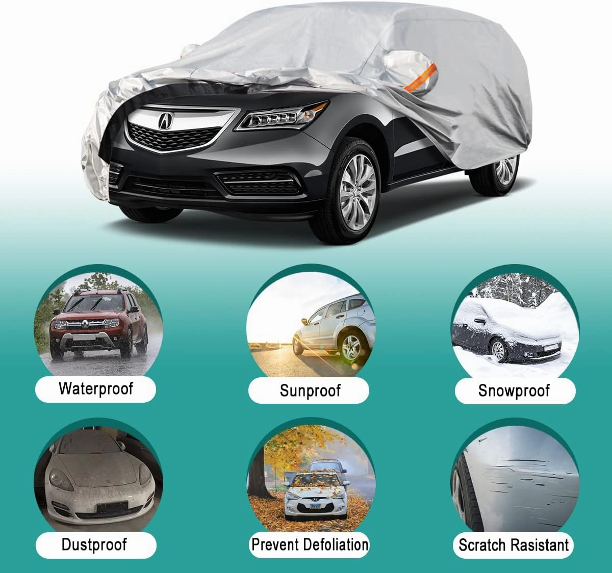 6 Layers SUV Car Cover Custom Fit BMW X5 (2007-2025) Waterproof All Weather, Heavy Duty Outdoor Snow Sun Rain Uv Protection (Ships from US Warehouse, Delivery 3-8 Days)