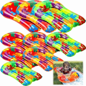 6 Pcs Inflatable Bodyboards for Water Slides,21.2 x 15 Inch Inflatable Tropical Luau Party Decorations, Kids Portable Surf Boards, Blow up Pool Board for Hawaiian Party