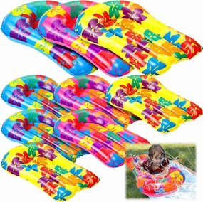 6 Pcs Inflatable Bodyboards for Water Slides,21.2 x 15 Inch Inflatable Tropical Luau Party Decorations, Kids Portable Surf Boards, Blow up Pool Board for Hawaiian Party