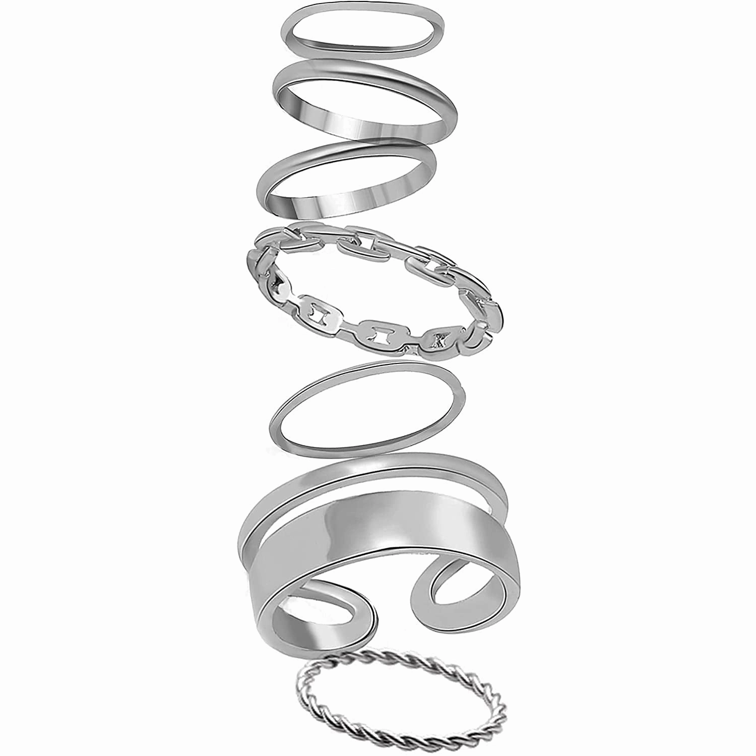 7-Piece: Women's Gold Knuckle Ring Set