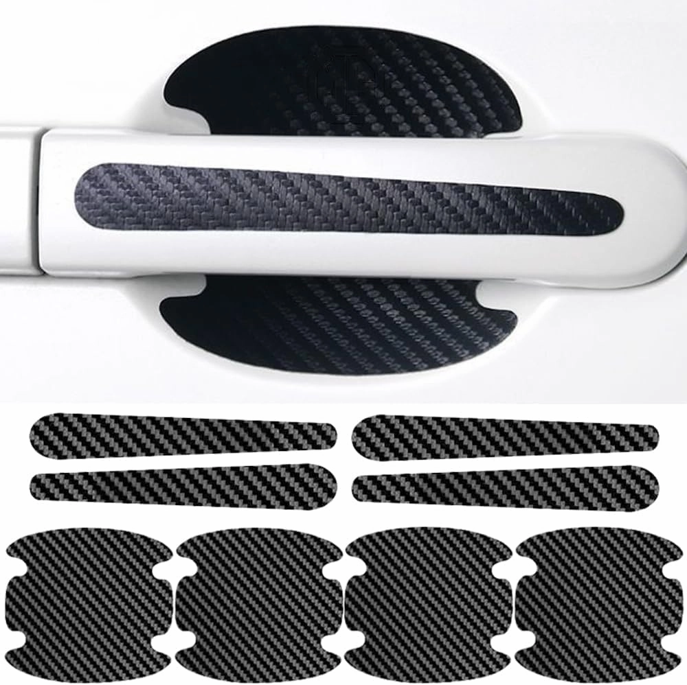 8 Pcs Car Door Handle Protector for MG Maxus 9 2022-2024 2025, Waterproof Non-Marking Car Door Handle Protector Sticker, Carbon Fiber Scratch Auto Door Protective Film