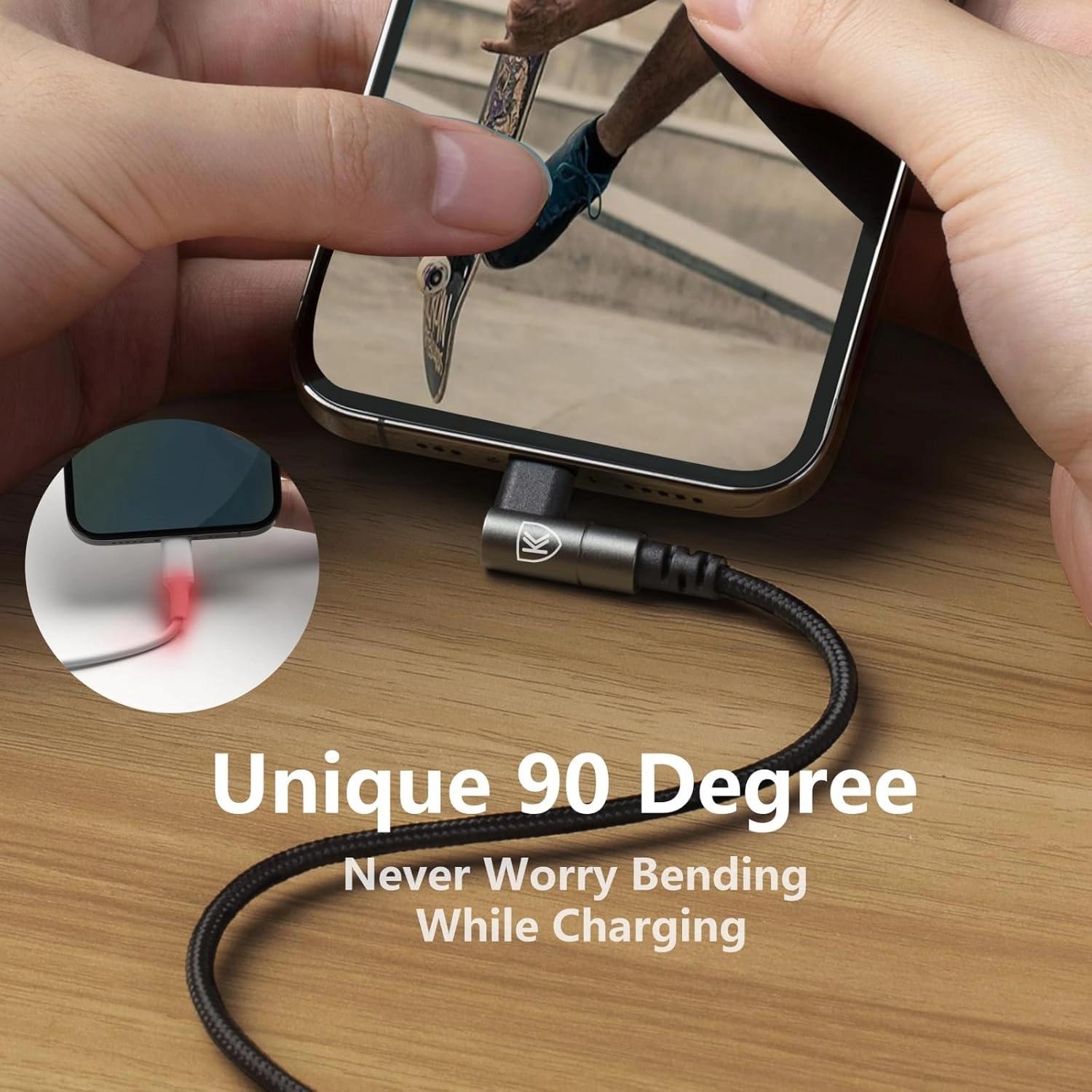 90 Degree iPhone Charger 6FT, [Apple MFi Certified] 3Pack Fast Charging Cables Cord,6Feet Right Angle Nylon Braided USB Lightning Cable for iPhone 14/13/12/11/Pro/Max/Mini/X/Plus/8/7/6/5S/Plus/iPad