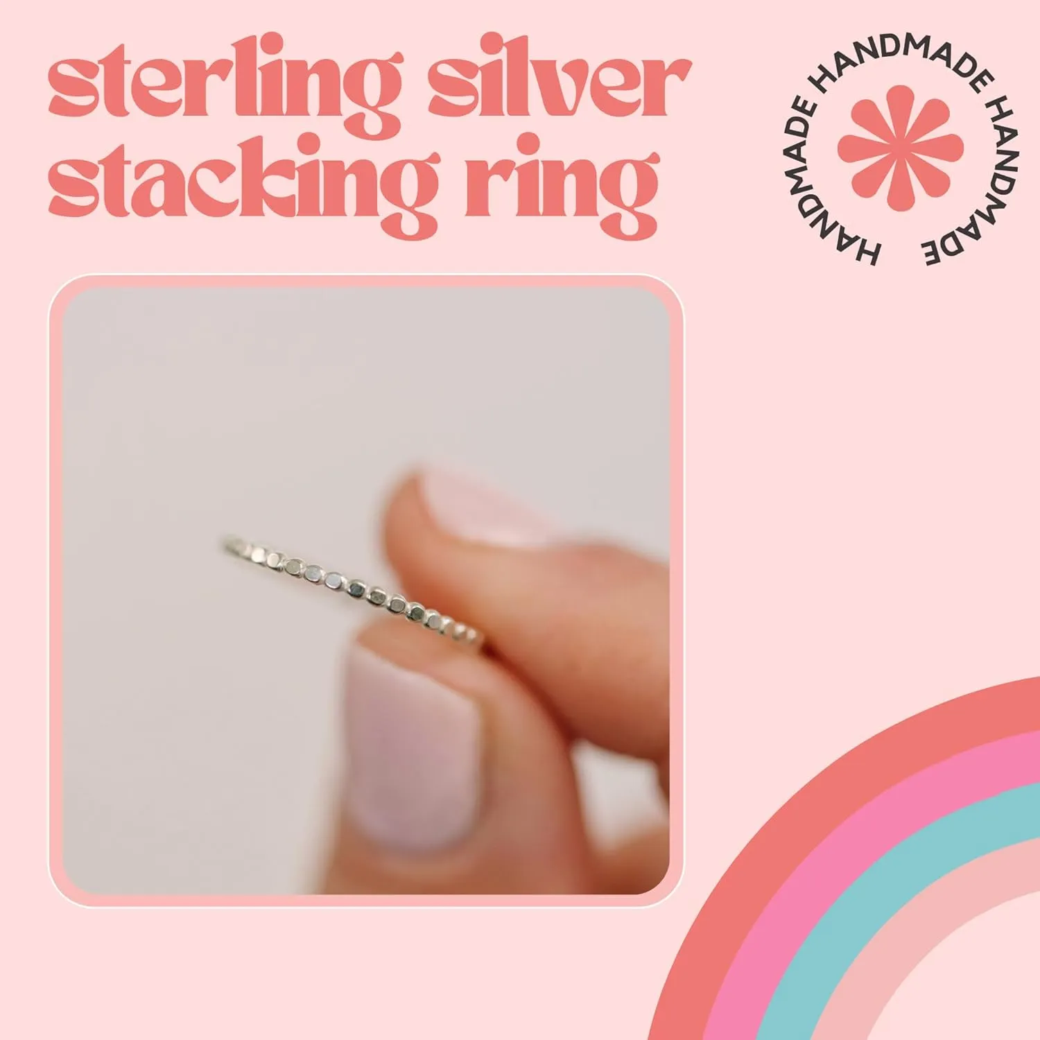 925 Sterling Silver Stacking Rings Handmade In USA | Dainty Simple and Minimalist Silver Jewelry | Thin Silver Band | Trendy Gifts for Mom, Sister, Friend (6)