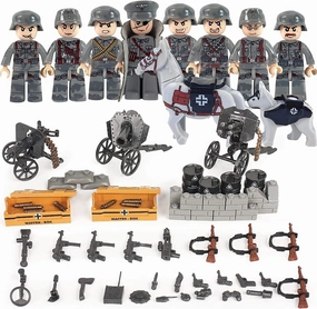 | WW2 Army Men Action Figures | German Soldiers | Army Playset | Military Gear | for Collectors and Building Block Enthusiasts | 8 Mini Figures