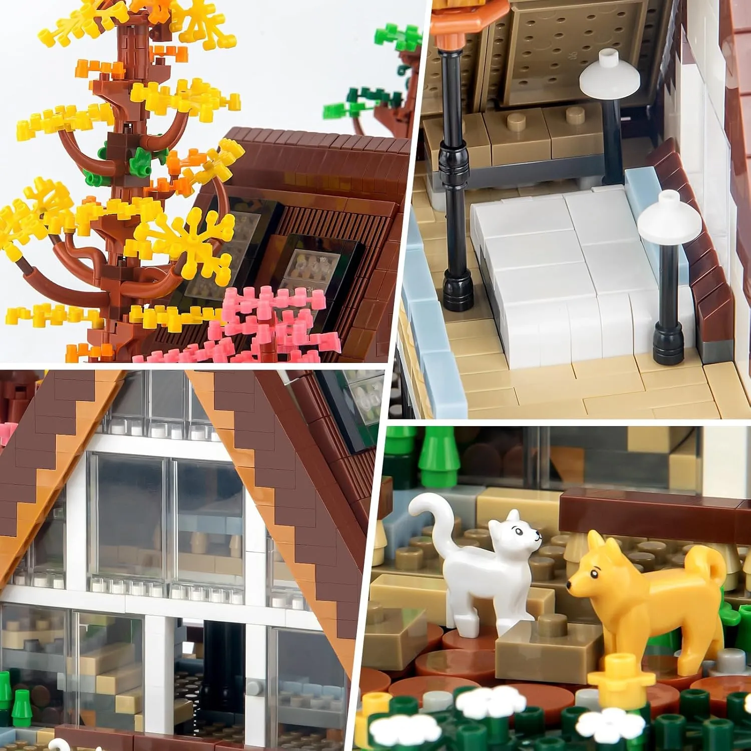 A-Frame Cabin Building Set, Medieval Forest Cabin House Micro Building Block Set, Collectible Display Model Toys for Adults and Teens 14  (2688 Pcs)