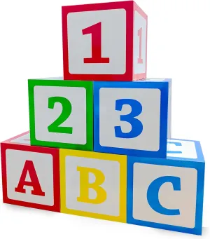 ABC Friend Street Party Decoration 11.8inchx11.8 inch ABC Alphabet Graduation Back to School Party Favor 123 Balloon Box Toy Inspire Story Birthday Party Decor for School Celebration Baby Shower