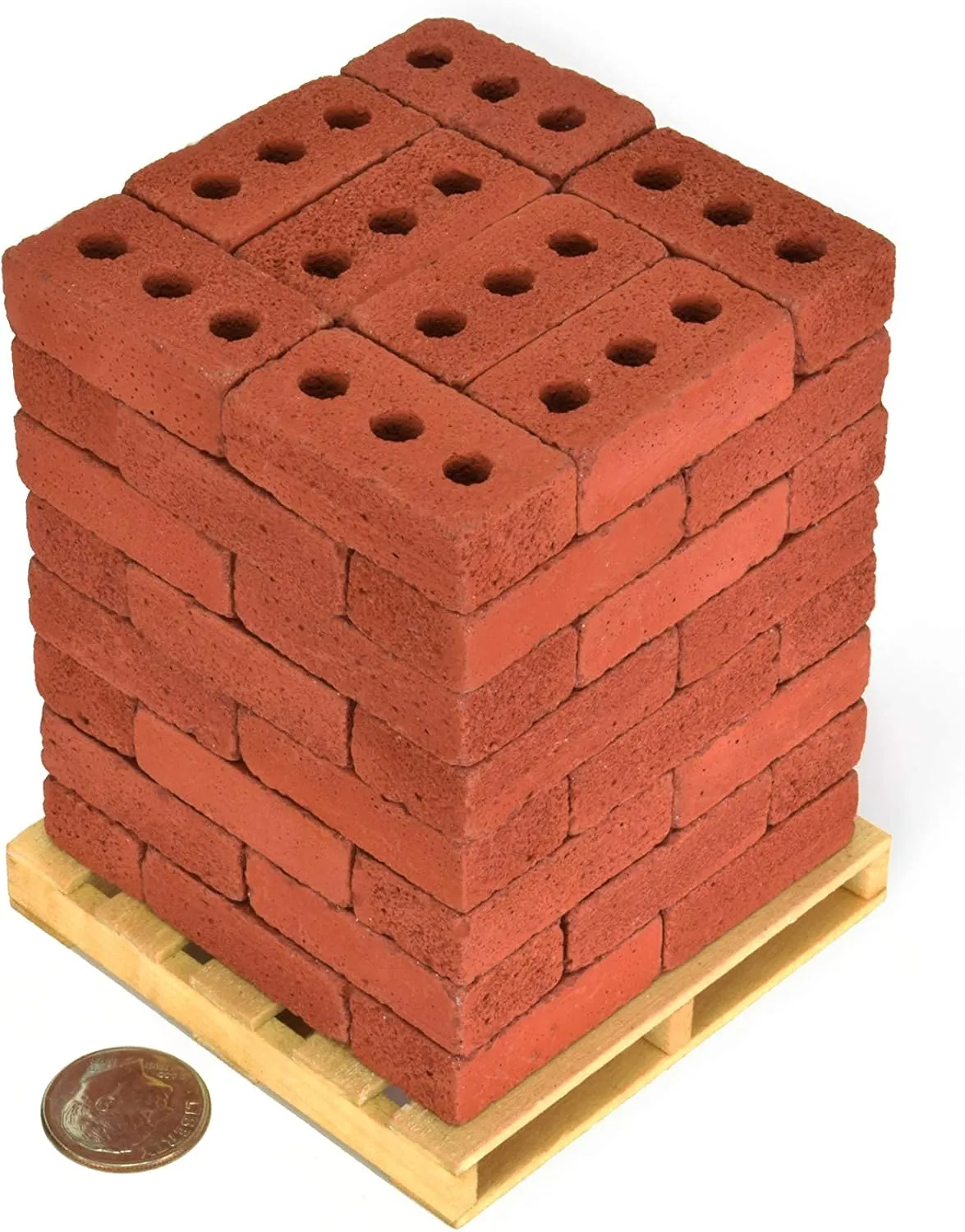 Acacia Grove Mini Red Bricks with Pallet, 1/6 Scale (64 Pack)