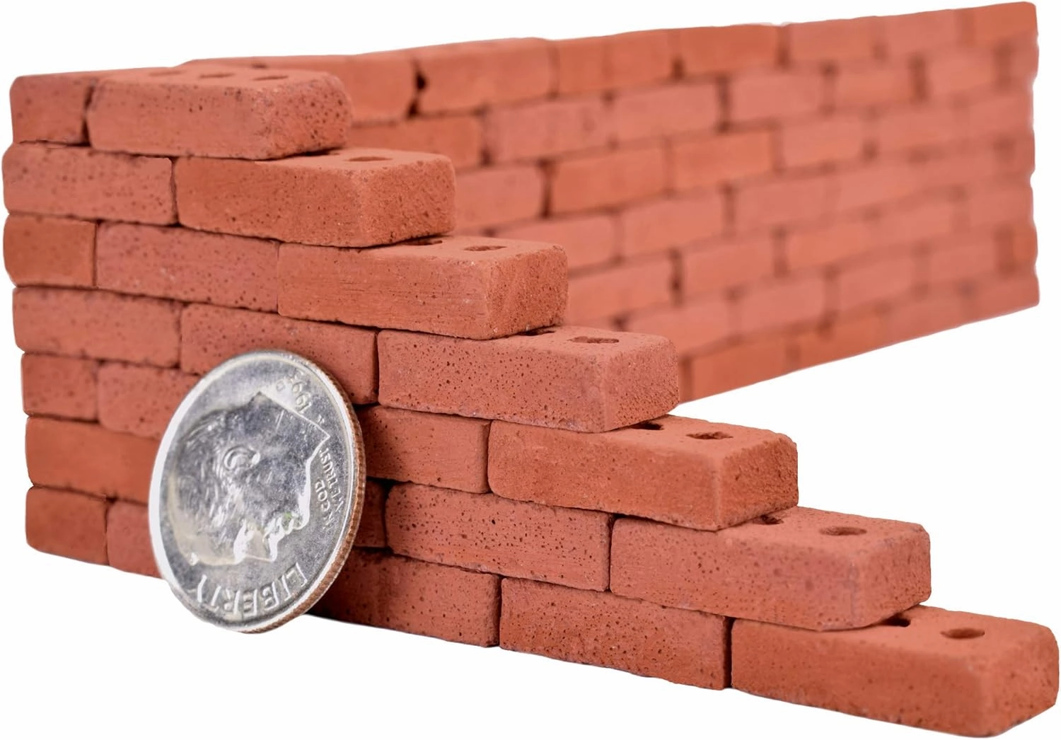 Acacia Grove Real Mini Red Bricks, 1/12 Scale (300 Pack)
