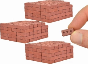 Acacia Grove Real Mini Red Bricks, 1/12 Scale (300 Pack)