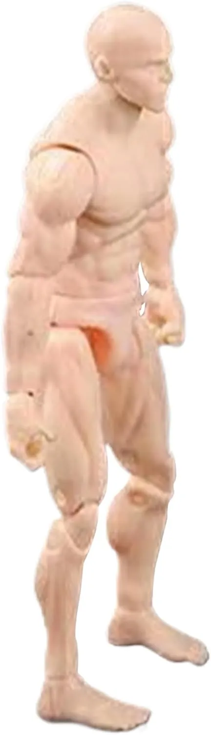 Action Figure Body, 4.1 Inch PVC Blank Action Figure, DIY Poseable, Collectible Painting Drawing for Exhibition, Play, Modeling, Scene Play, Skin Color/Male