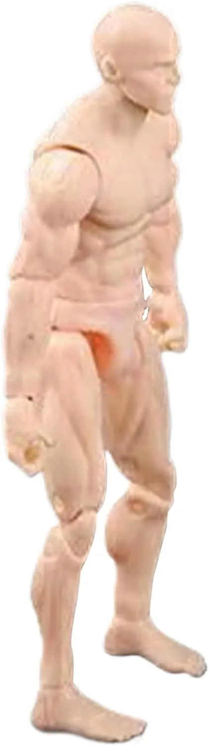 Action Figure Body, 4.1 Inch PVC Blank Action Figure, DIY Poseable Figure, Collectible Painting Drawing Figure for Exhibition, Play, Modeling, Scene Play, Skin Color/Male, Action Figure Body