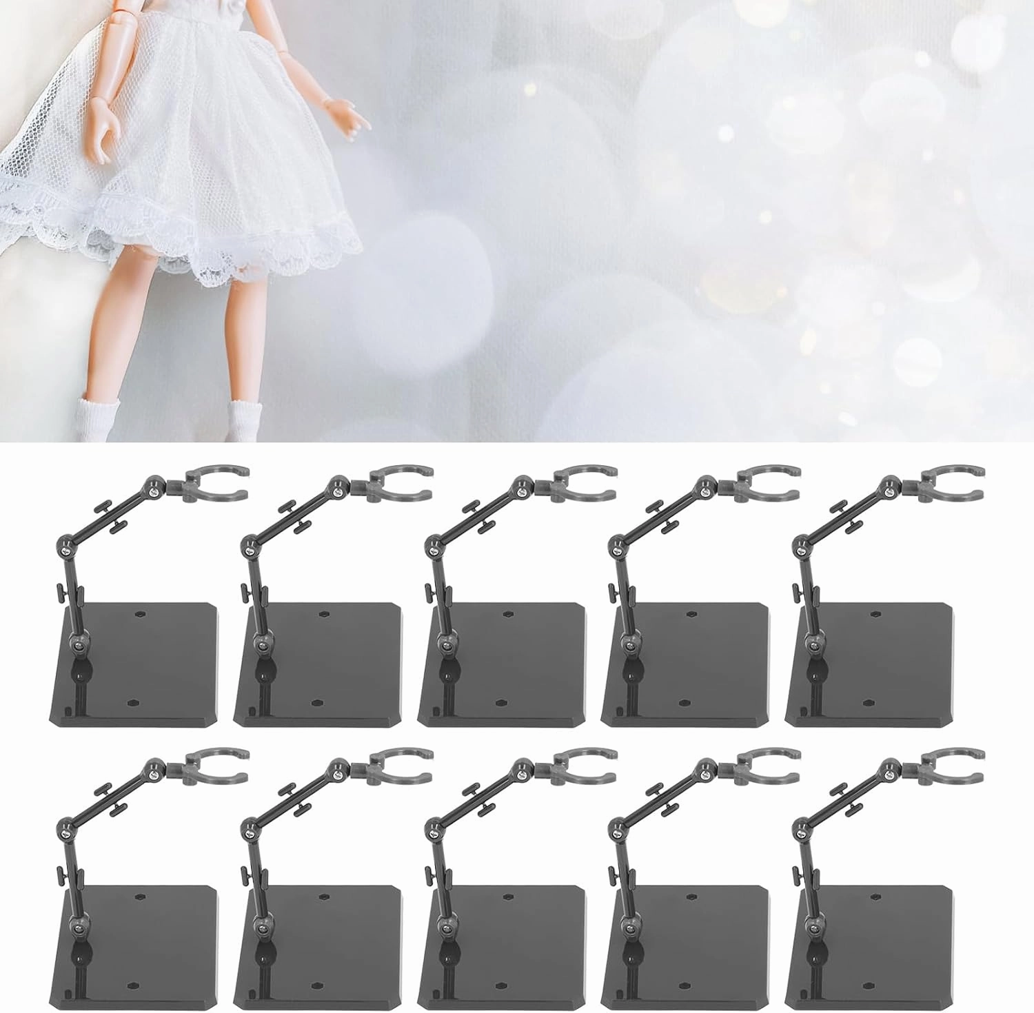 Action Figure Stand, Figure Model Stand Figure Holder Display Plastic Figure Stand For Dolls Adjustable Action Figure Display Stands For 6 Inch (plastic 3)