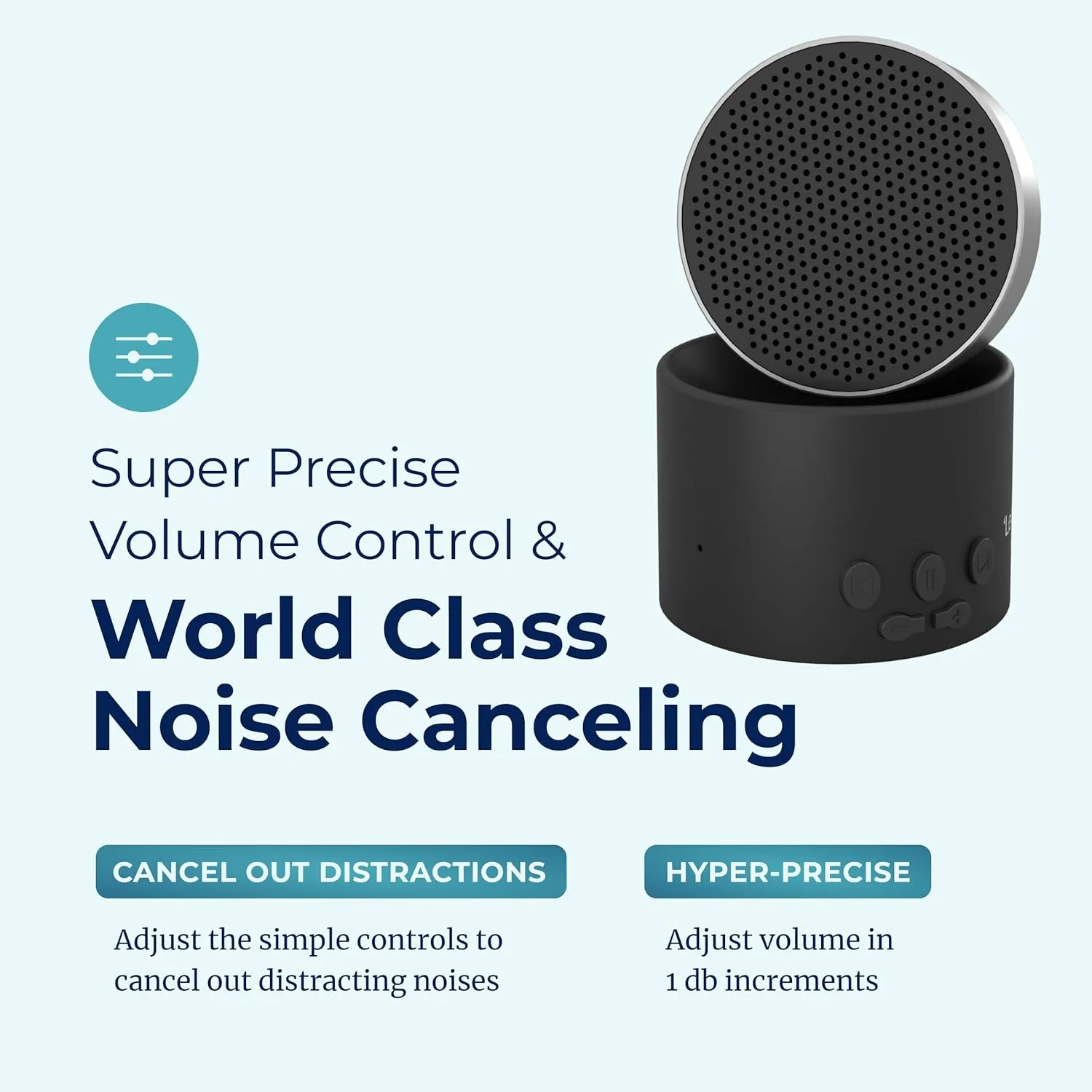 Adaptive Sound Technologies LectroFan Micro 2 - Portable Bluetooth Speaker & White Noise Machine - Compact Sound Machine for Travel - 11 Non-Looping Sounds for Sleep Support - Black