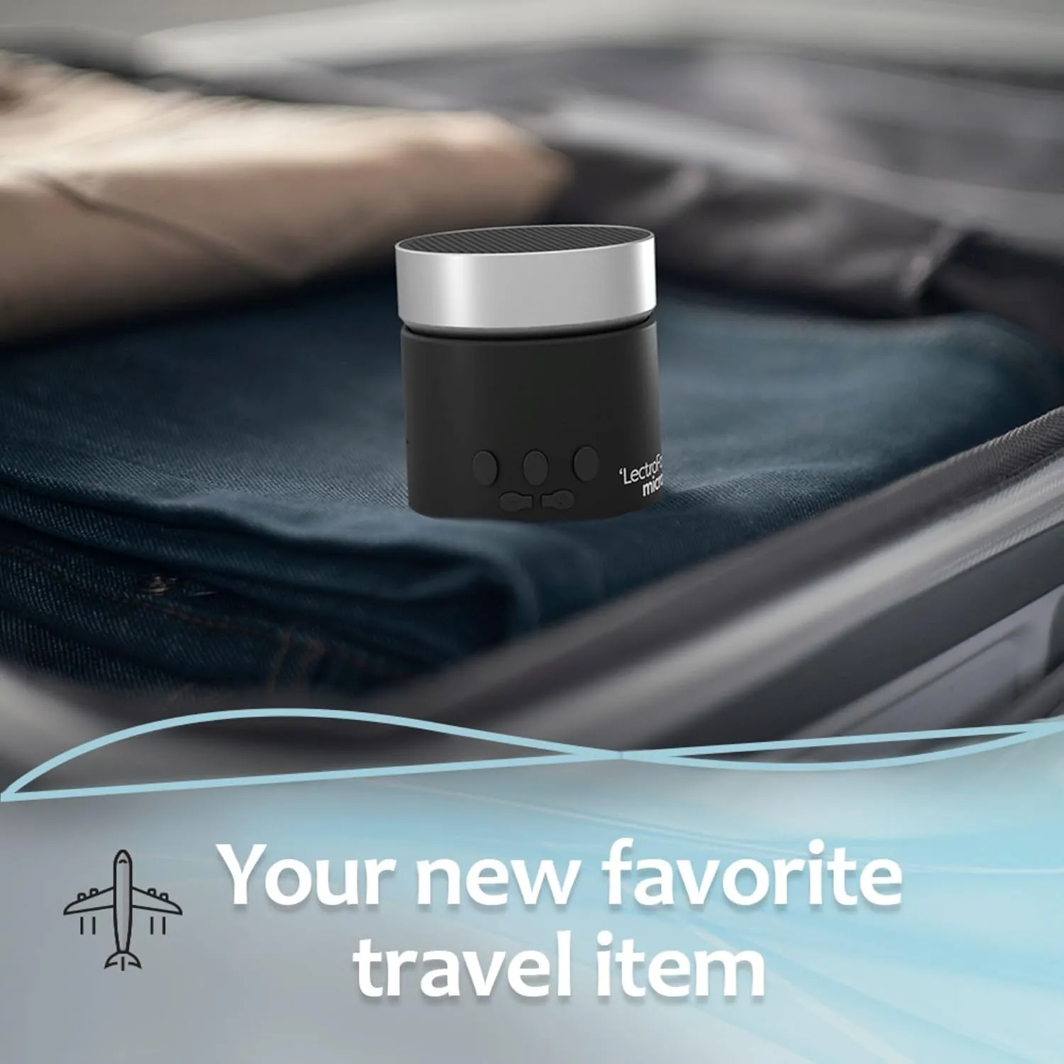 Adaptive Sound Technologies LectroFan Micro 2 - Portable Bluetooth Speaker & White Noise Machine - Compact Sound Machine for Travel - 11 Non-Looping Sounds for Sleep Support - Black
