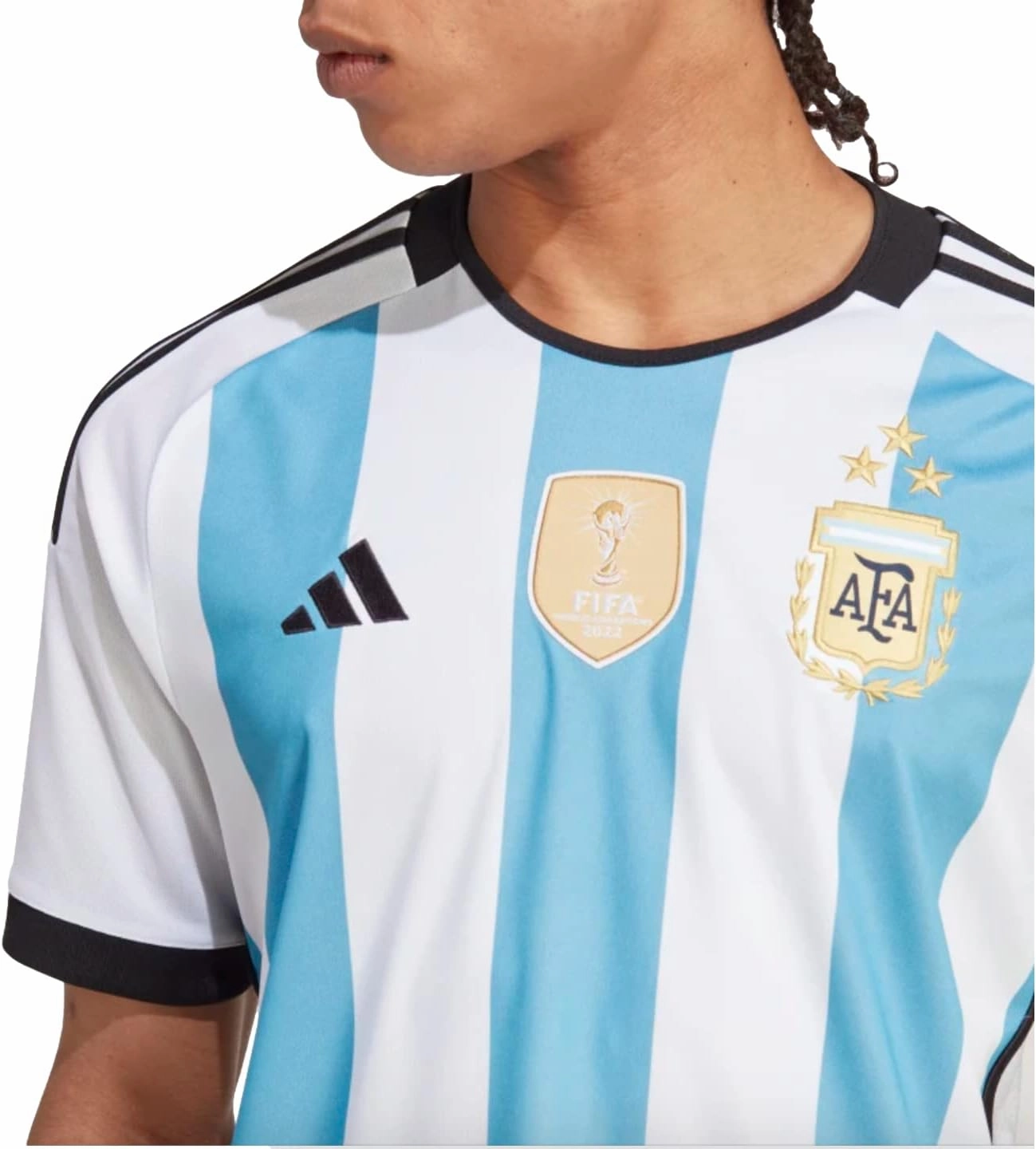 adidas Men's Soccer Argentina 3-Star Winners Home Jersey - Dress Like a Champion with Comfortable Fabric