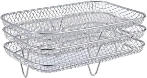 Air Fryer Rack Multi-Layer Food Dehydrator Toast Grill Accessorie (Color : Silver, Size : As shown) (Silver As shown)