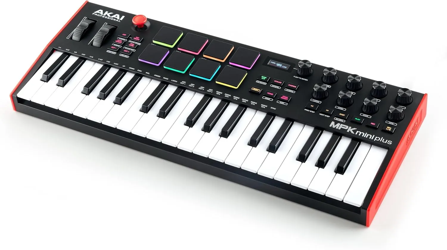 Akai Professional MPK Mini Plus - USB MIDI Keyboard Controller with 37 Mini Keys, 8 MPC Pads, Sequencer, MIDI/CV/Gate I/O, Music Production Software and Native Instruments Sound Package