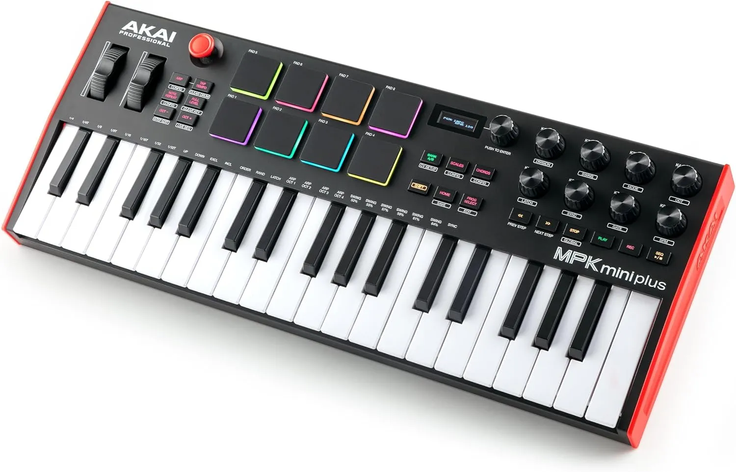 Akai Professional MPK Mini Plus - USB MIDI Keyboard Controller with 37 Mini Keys, 8 MPC Pads, Sequencer, MIDI/CV/Gate I/O, Music Production Software and Native Instruments Sound Package