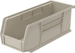 Akro-Mils 30224 AkroBins Plastic Hanging Stackable Storage Organizer Bin, 11-Inch x 4-Inch x 4-Inch, Stone, 12-Pack