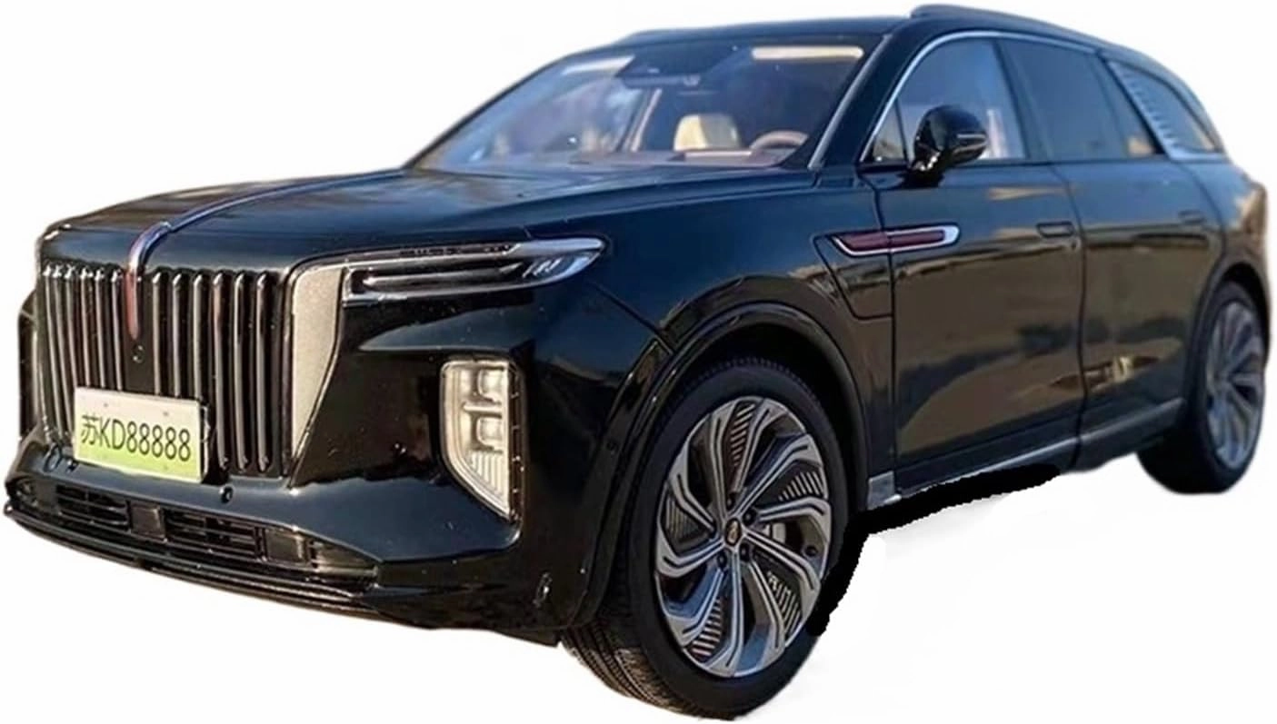 Alloy Resin Car Vehicle Model 1 18 Fit for Hongqi E-HS9 Off-Road Vehicle Simulation car Model Alloy Collection Ornaments Gift White Green Festive Deluxe Gift (Color : Black)