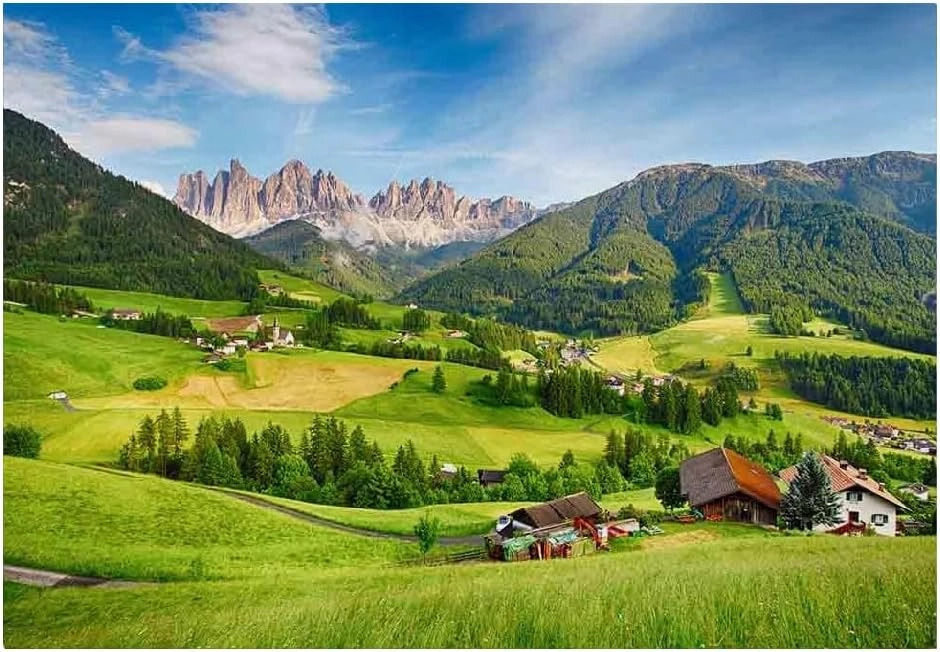 Alpine Grassland Self-Adhesive Wall Wallpaper, Natural Scenery High Resolution Pictures Art Decor Paintings 3D Wall Mural,for Sofa Background Wall Living Room,48"W x36"H