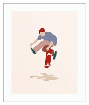 Amanti Art Framed Wall Art Print 25x21 Skate Airwalk by Robert Farkas, Sports Wall Art, Modern Contemporary Decor, Medium Poster Painting Artwork for Living Room, Bedroom, Bathroom, Kitchen, Office