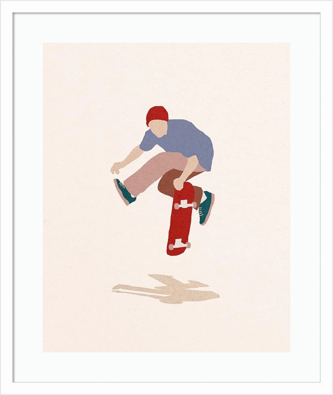 Amanti Art Framed Wall Art Print 25x21 Skate Airwalk by Robert Farkas, Sports Wall Art, Modern Contemporary Decor, Medium Poster Painting Artwork for Living Room, Bedroom, Bathroom, Kitchen, Office