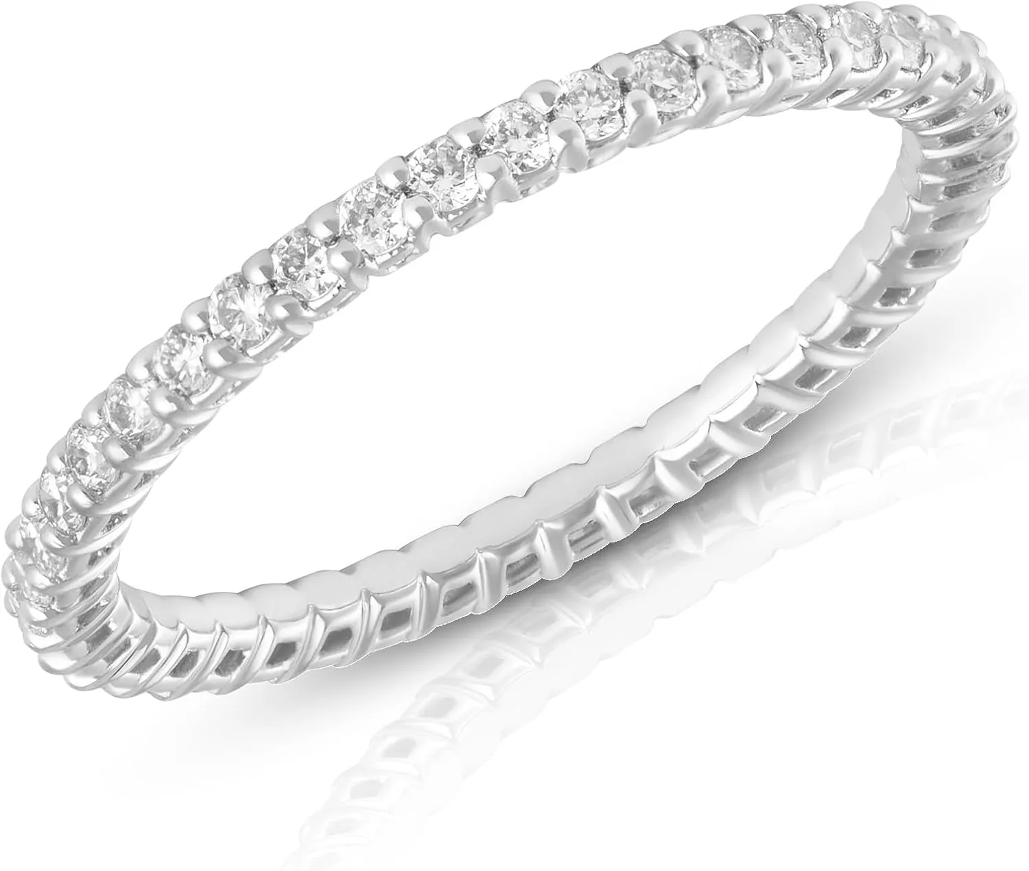 Amazon Essentials IGI Certified Lab Grown Diamond Eternity Band in Solid 14k Gold (VS1-VS2 Clarity, G-H Color) - Eternity Ring - Stackable Rings for Women