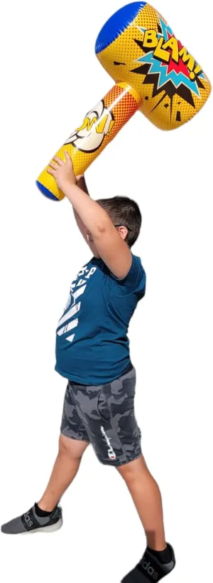 AMERICAN WIT Huge Super Hero Inflatable Bopper (30" x 17") Suprehero Inflate Hammer, Mullet for Play Fights and Action (2 Pack)