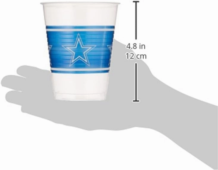 Amscan Plastic Cups, 25 Count (Pack of 1), Blue/White