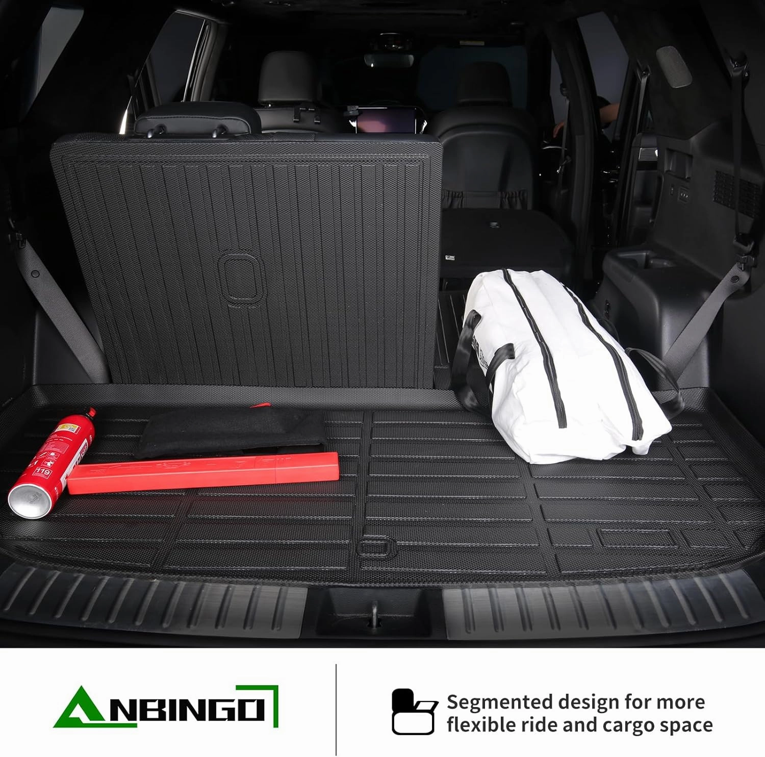 ANBINGO®Floor Mats & Cargo Liner & SeatBack Fit for Honda Pilot 2009-2015 Full Set Waterproof Car Mats All Weather Guard TPE Pilot Mats Set Black