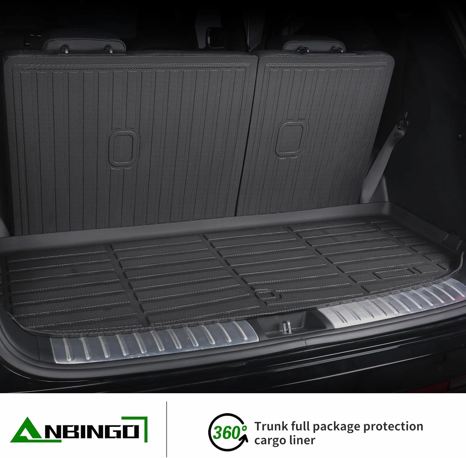 ANBINGO®Floor Mats & Cargo Liner & SeatBack Fit for Honda Pilot 2009-2015 Full Set Waterproof Car Mats All Weather Guard TPE Pilot Mats Set Black
