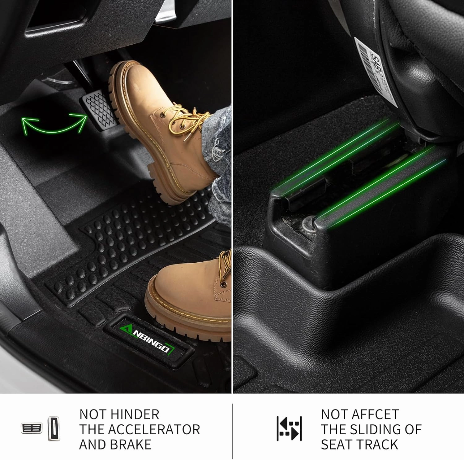 ANBINGO®Floor Mats & Cargo Liner & SeatBack Fit for Honda Pilot 2009-2015 Full Set Waterproof Car Mats All Weather Guard TPE Pilot Mats Set Black