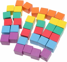 Angoily Wooden Craft Blocks 50pcs Mini Square Blocks Craft Cubes for Boys and Girls Building Materials DIY Decorations